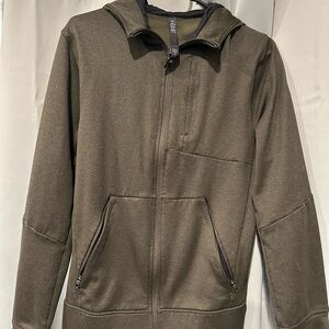 Lulu Lemon Men's Olive Green Zip Hoodie